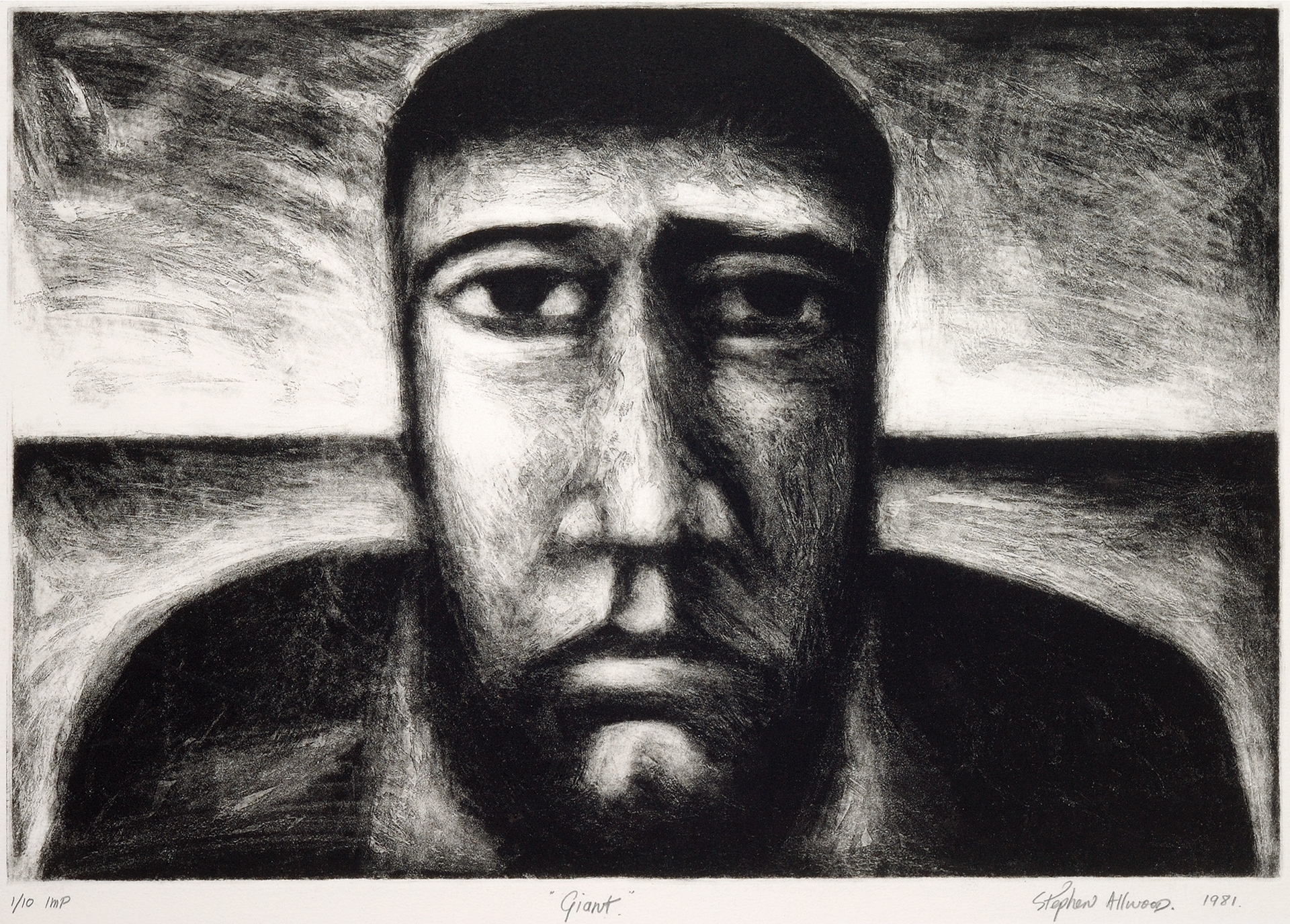 Stephen Allwood Giant (1981) Etching 1/10 Collection of Aratoi Wairarapa Museum of Art and History
