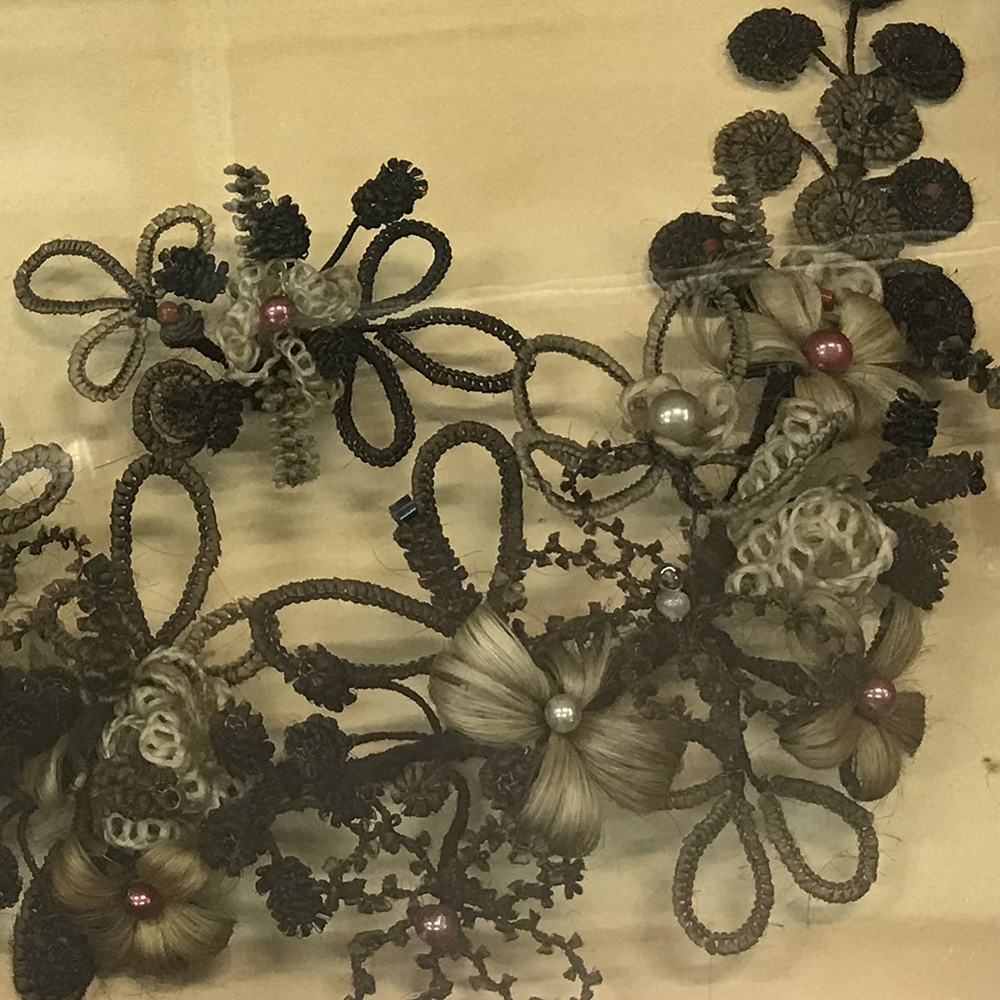 Mary Wilton, Victorian hair wreath  (19th Century, hair from members of the Wilton family, Collection of Aratoi Wairarapa Museum of Art and History
