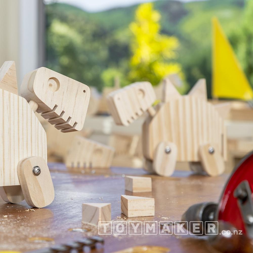 wooden dinosaur