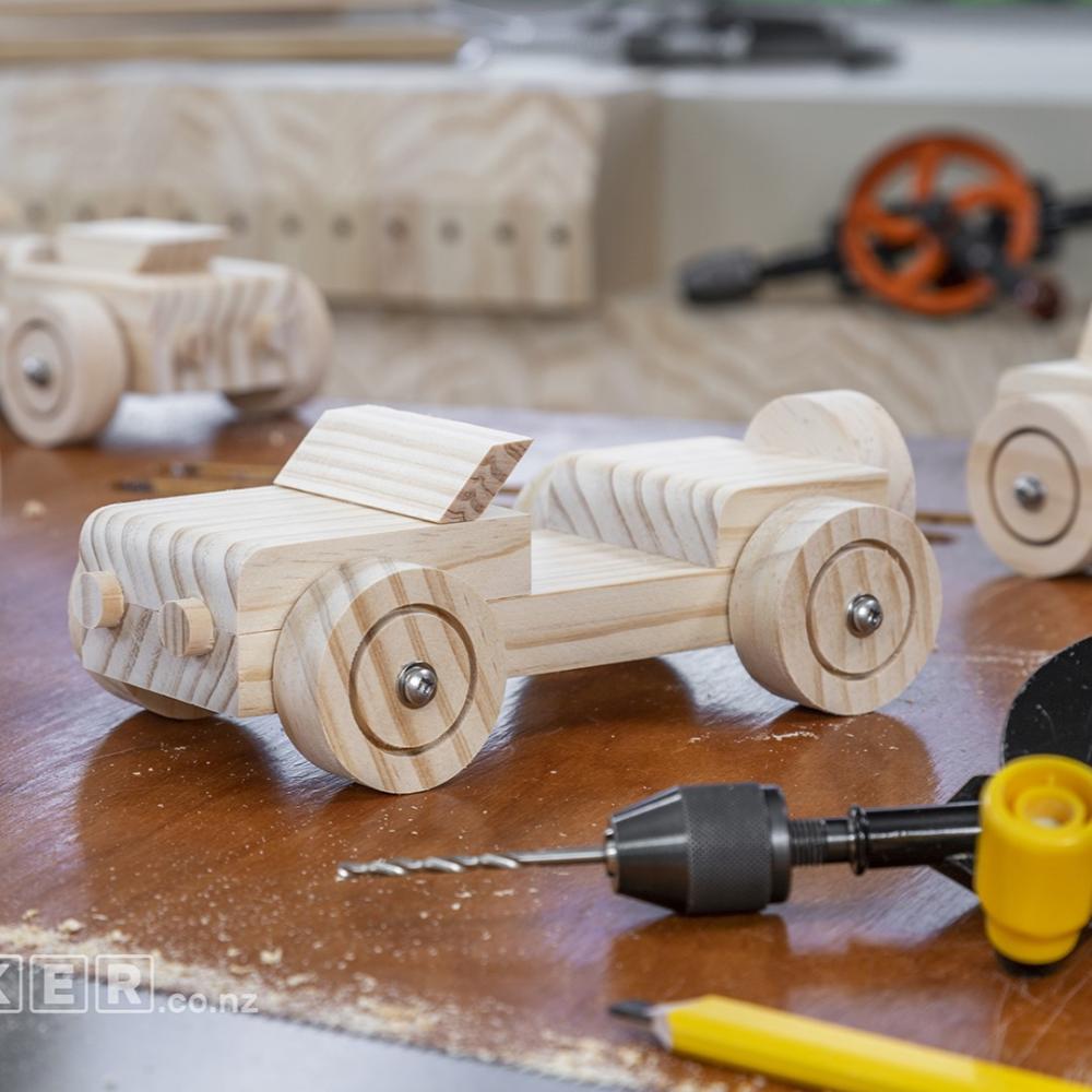 wooden racing car