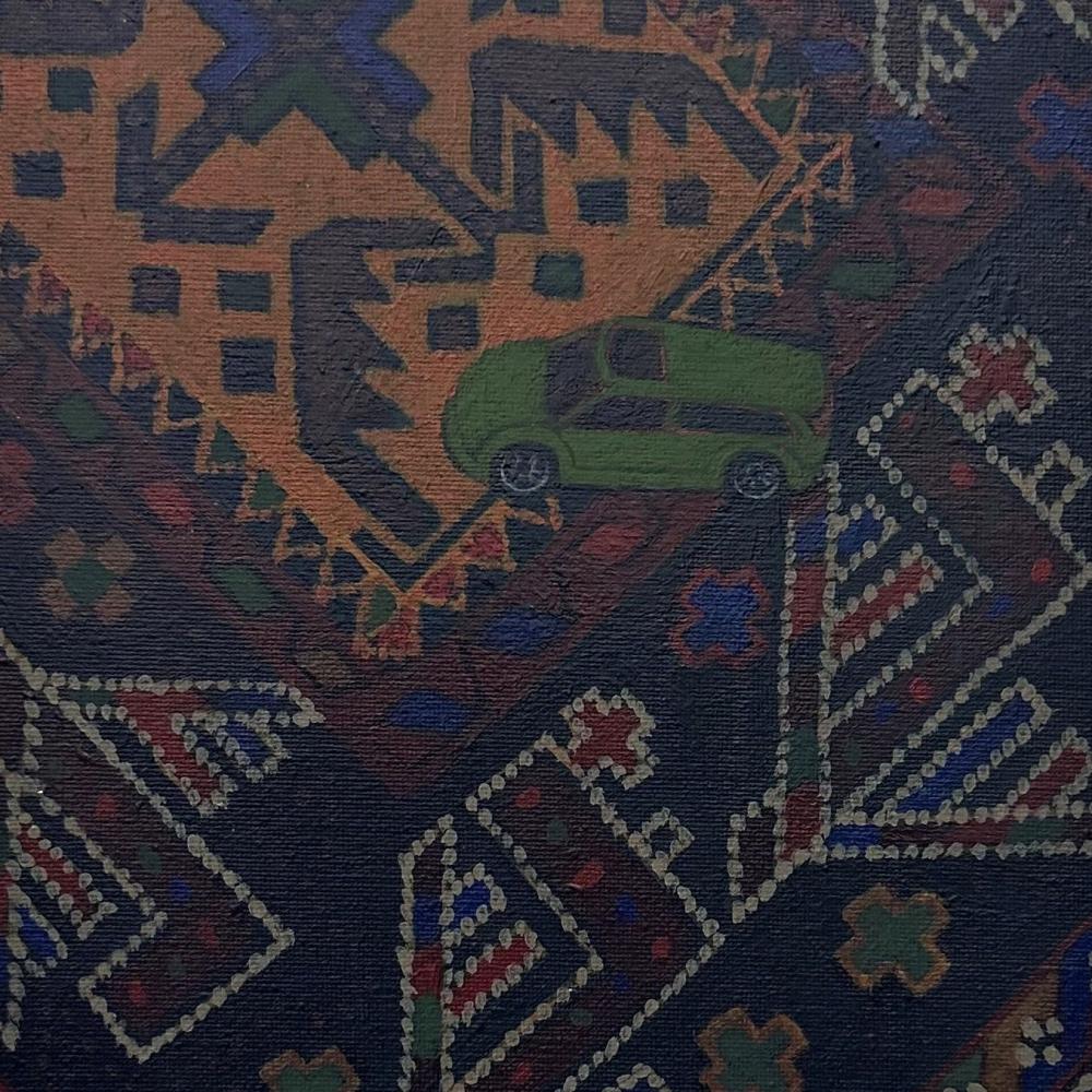 detail from Robin White, War Rug, 2020, acrylic on canvas