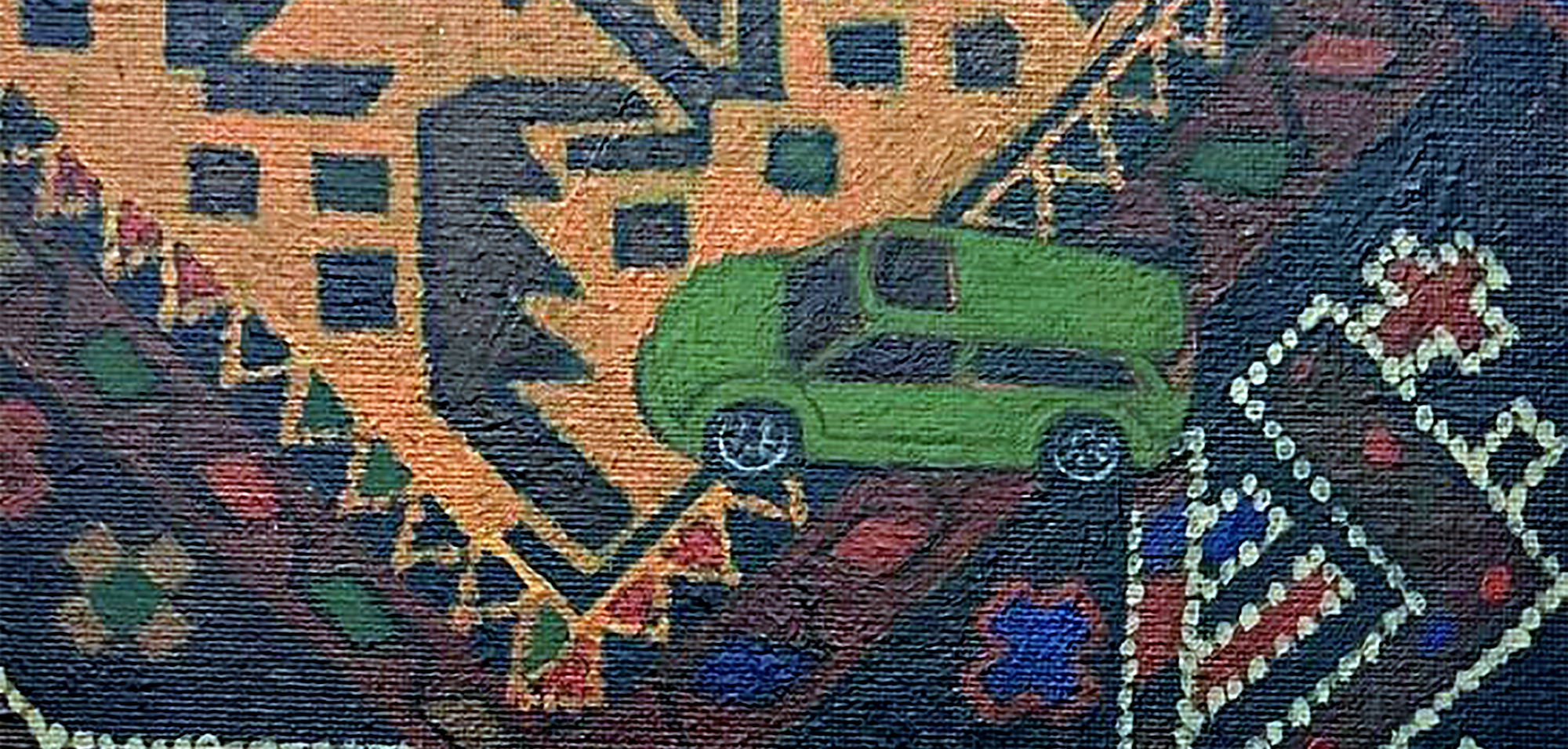detail from Robin White, War Rug, 2020, acrylic on canvas