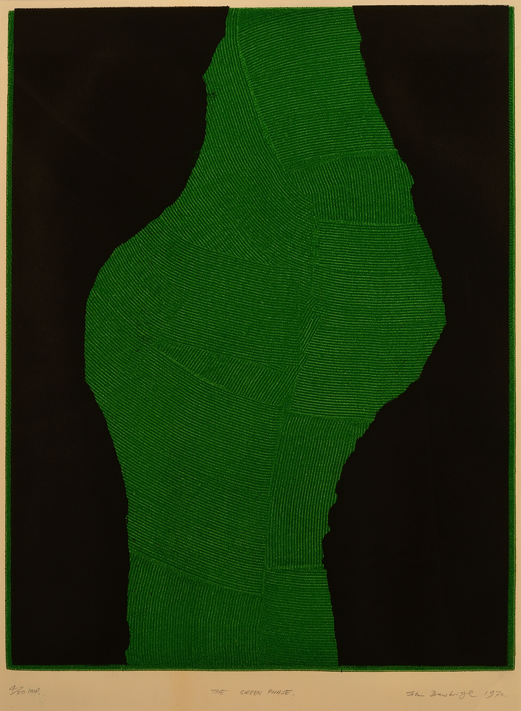 John Drawbridge, The Green Phase 1970, Mezzotint/etching 508 x 307mm, Norman Prior Bequest.