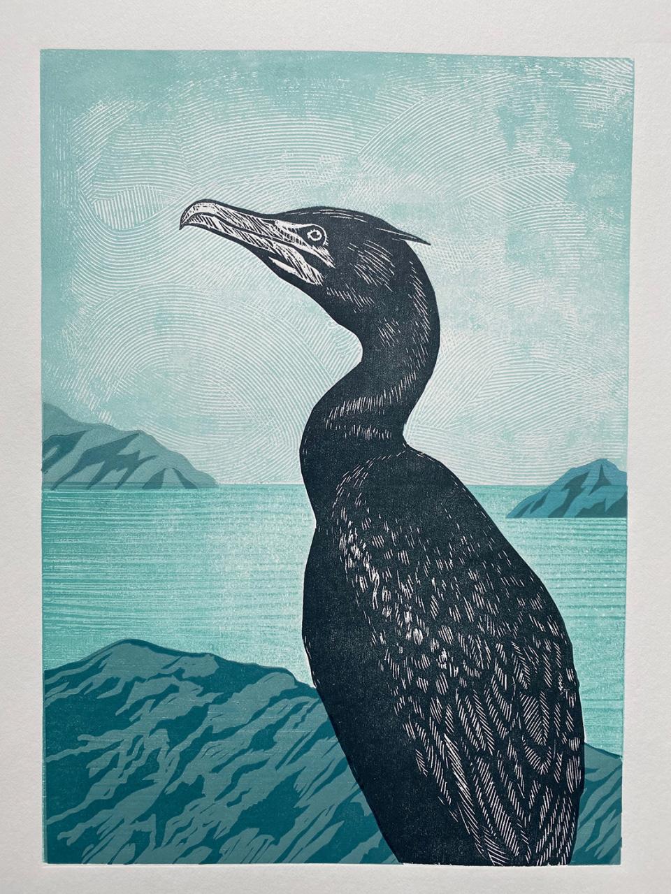 Jo Lysaght, Shag 2, Woodcut and relief print