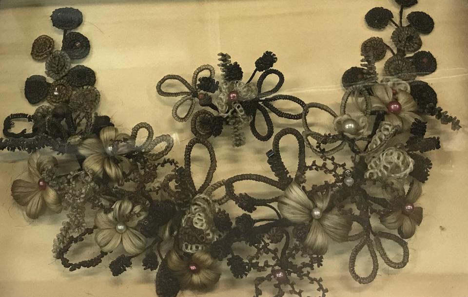 Mary Wilton, Victorian hair wreath  (19th Century, hair from members of the Wilton family, Collection of Aratoi Wairarapa Museum of Art and History